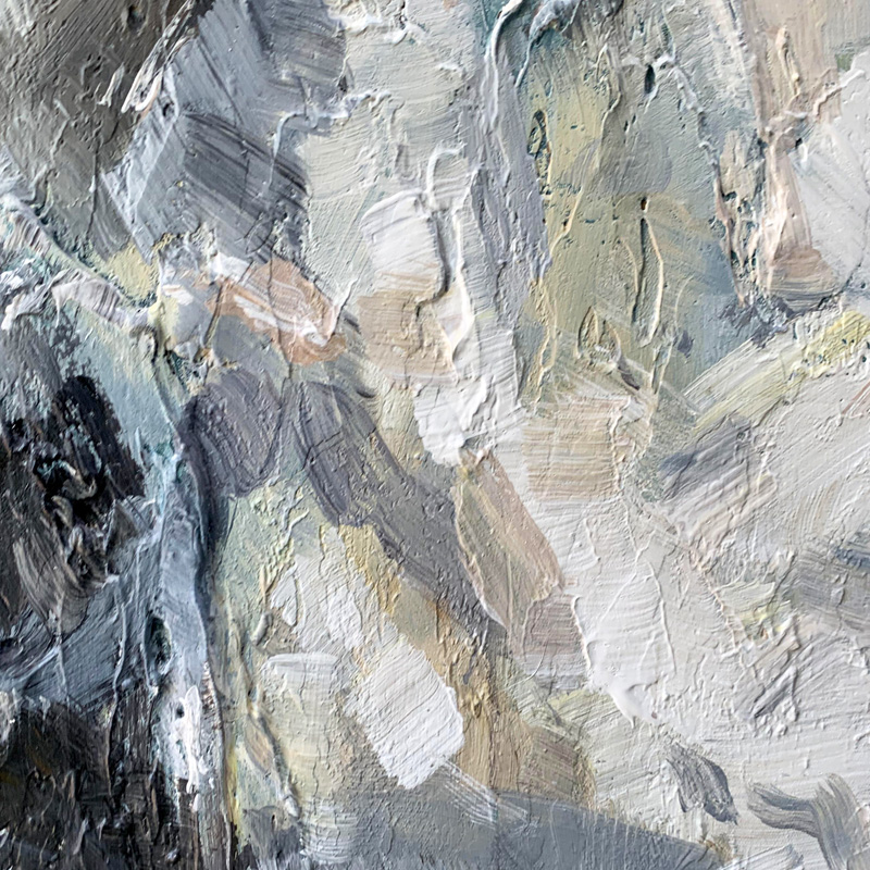 Gray Abstract Mountains Art Painting