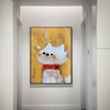 Yellow And White Funny Cat for Gift
