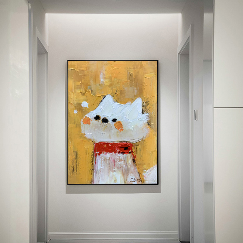 Yellow And White Funny Cat for Gift