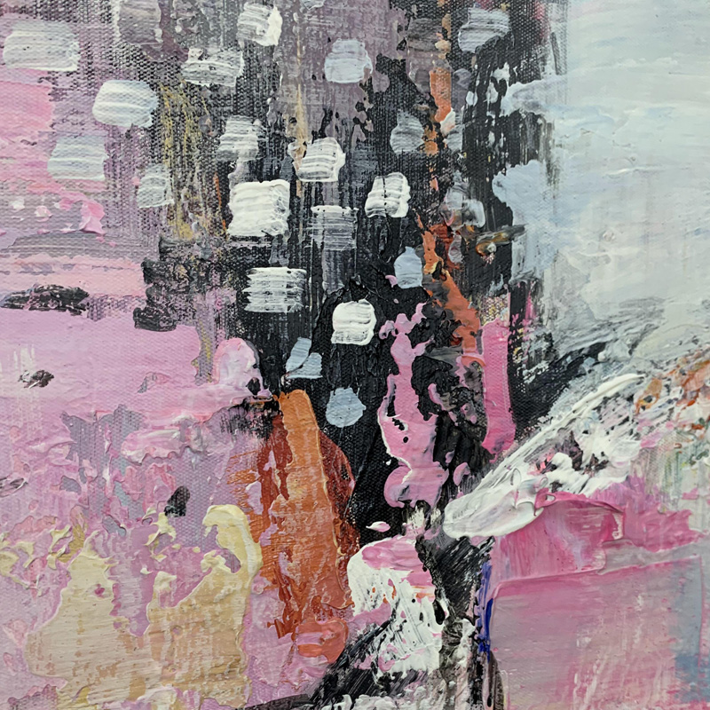 Colorful + Silver Foil Creative Abstract Painting