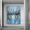 Blue City Landscape Reflection Art