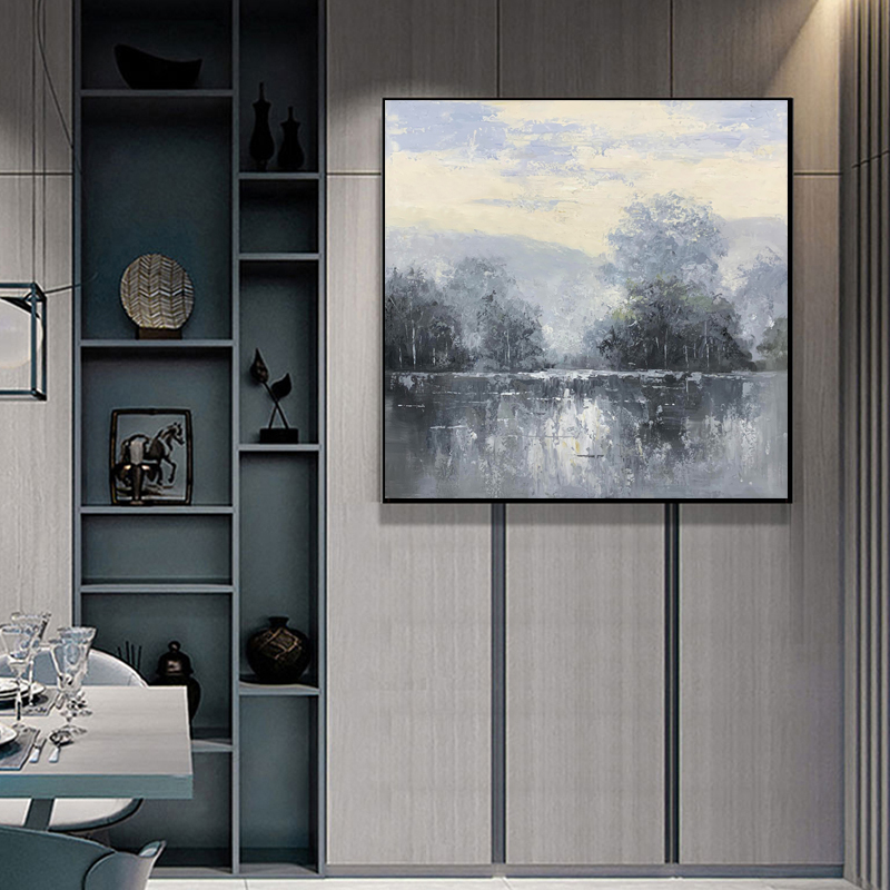 Brown And White Lake Art