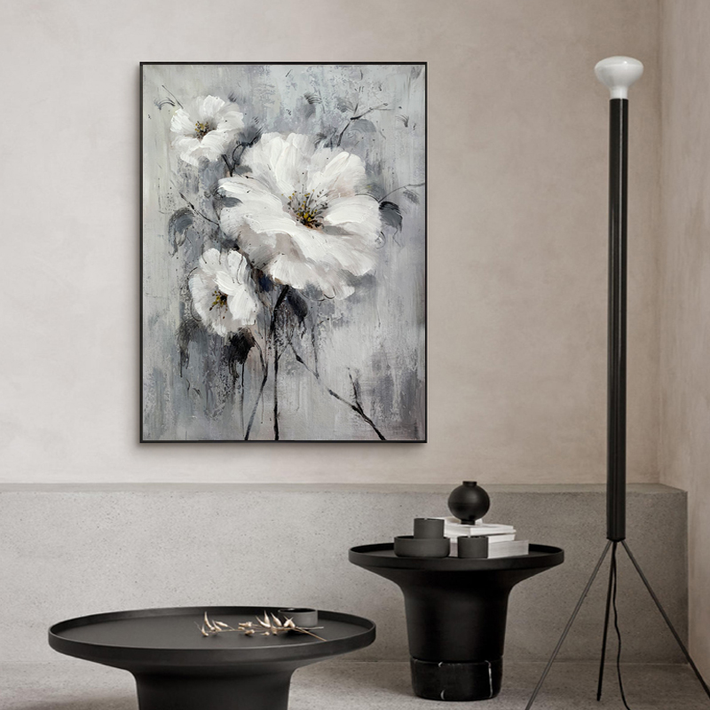 Black And White Flower Paintings