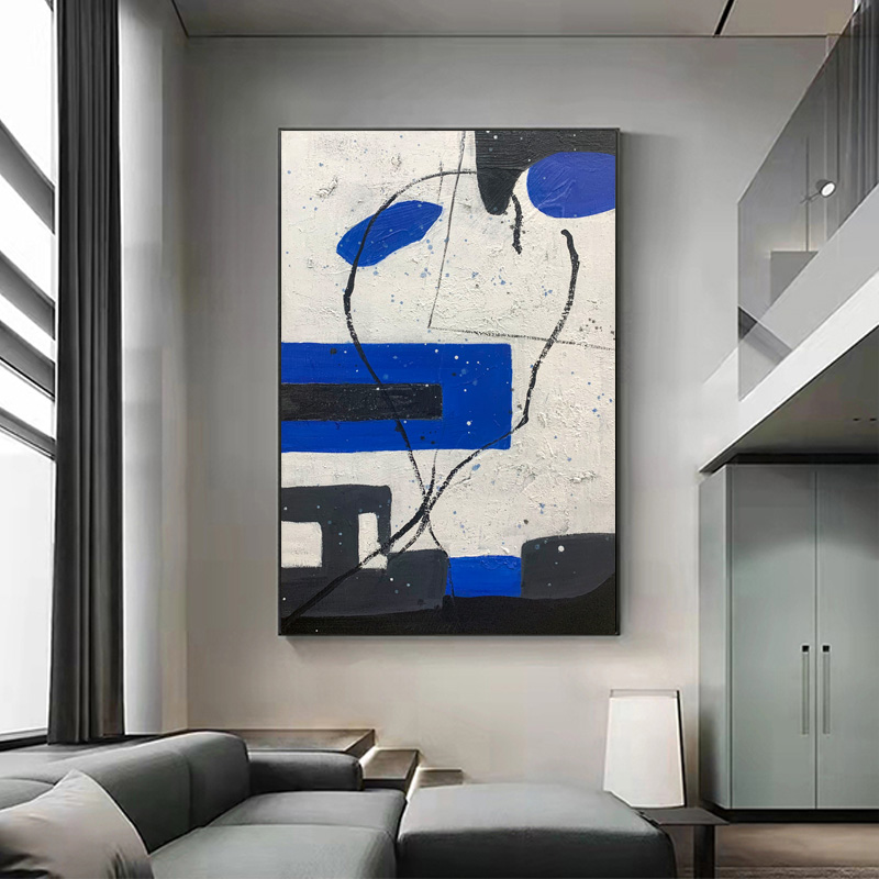 Blue Geometric Abstract Wall Decoration Painting
