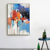 Blue Red Simple Luxury Acrylic Painting