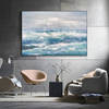 Blue Waves Hand Drawn Decorative Painting