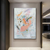 Abstract Wall Painting in Pink Tones
