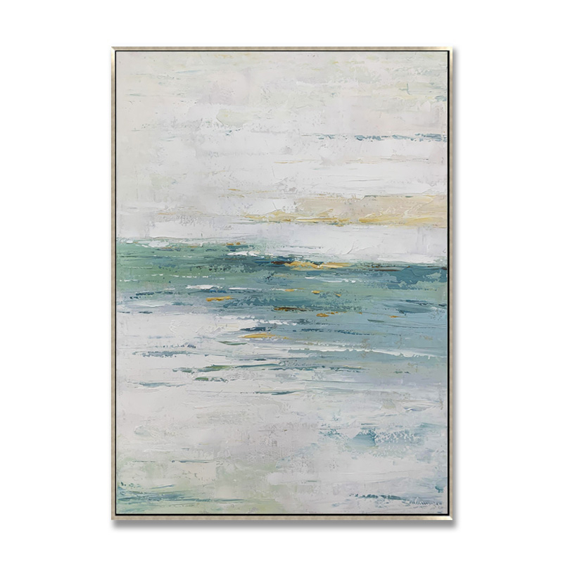 Green And White Abstract Art Decoration Painting