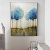 Blue Landscape Trees Abstract Art
