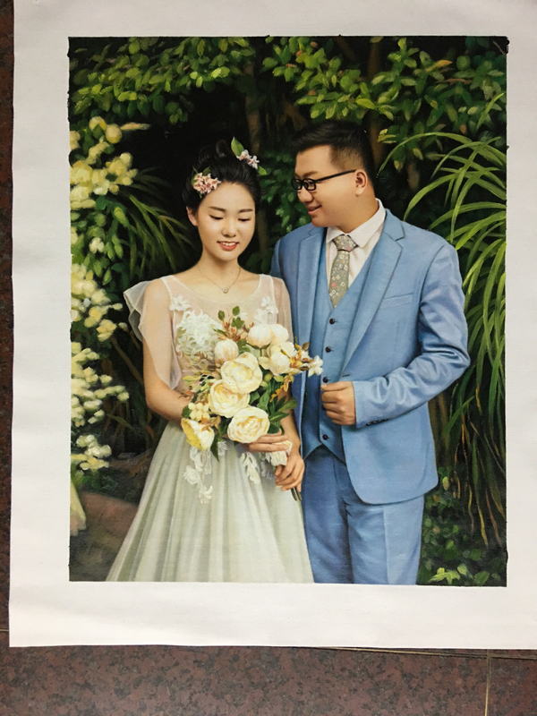 Custom Painting of Wedding Photos