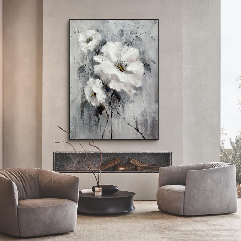 Black And White Flower Paintings