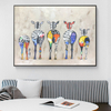 Painting of The Back of Five Deer