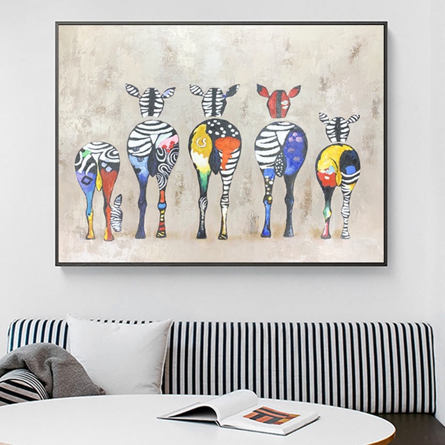Painting of The Back of Five Deer