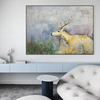 Deer Painting in Abstract Field