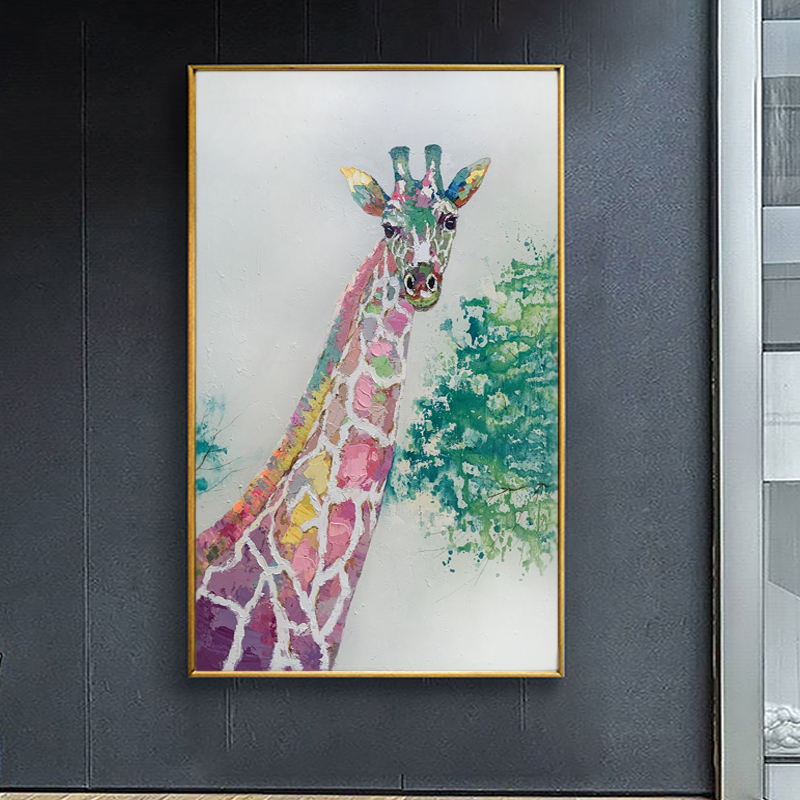Colorful Giraffe Painting