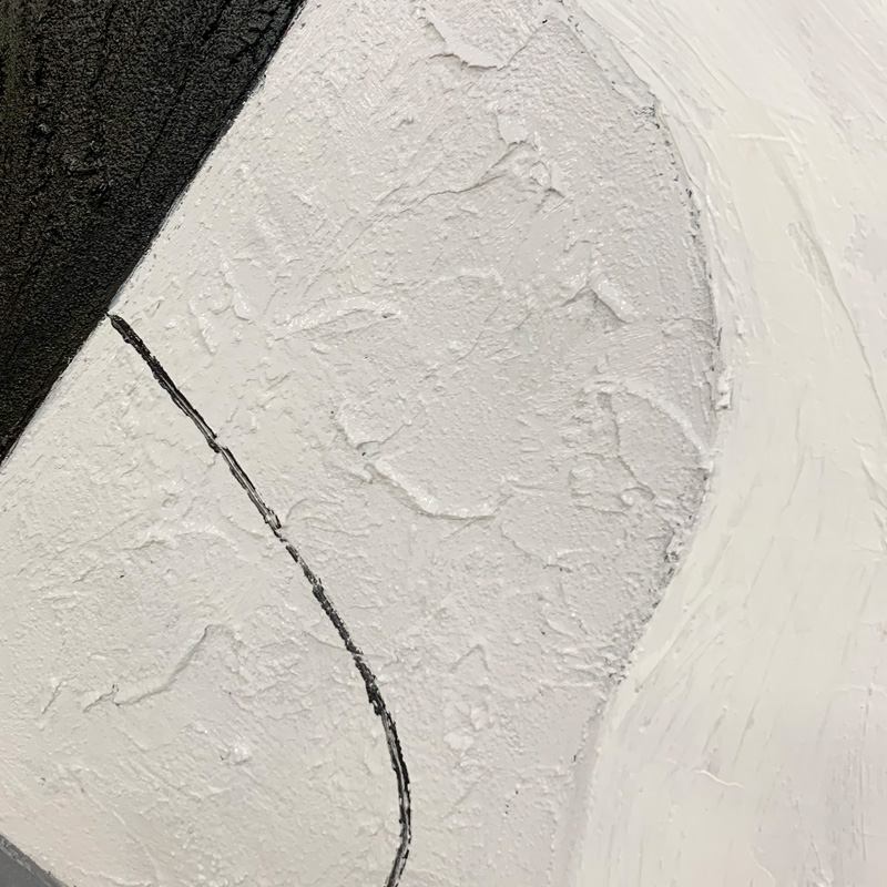 Minimalist Curved Hand-painted Oil Painting