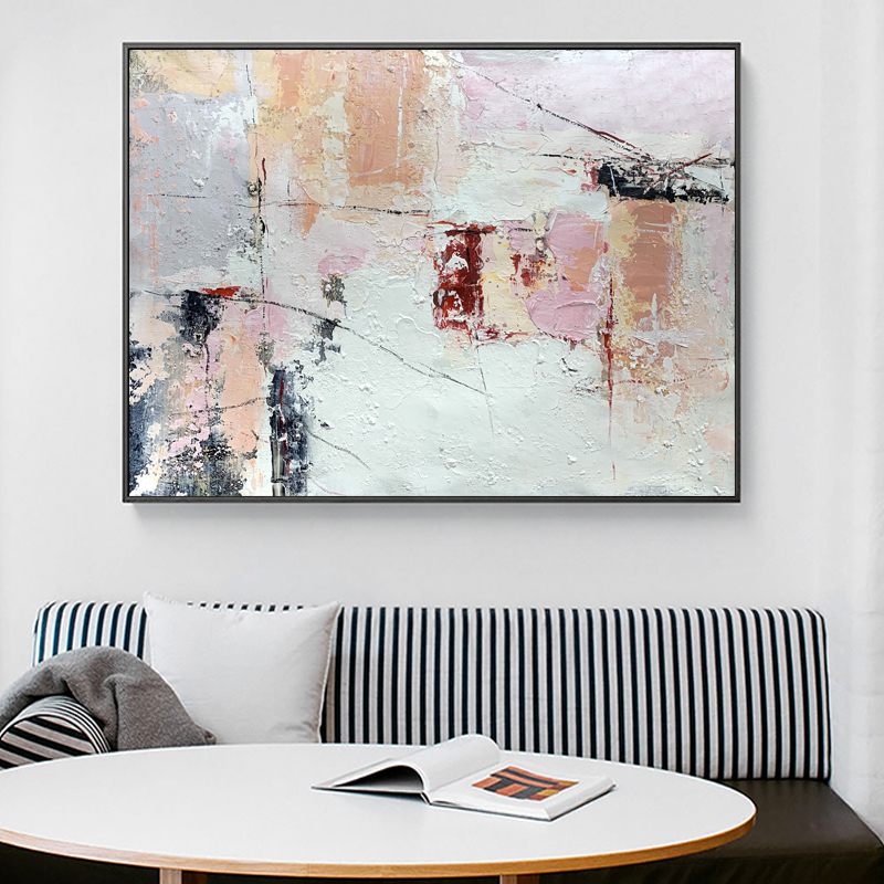 Pink Horizontal Art Abstract Painting