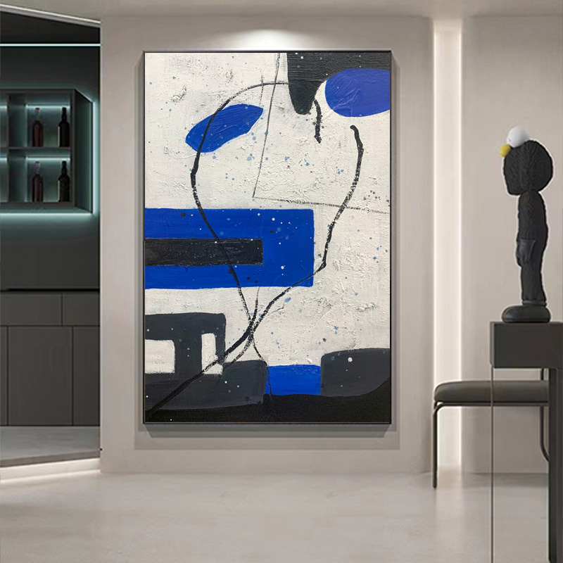 Blue Geometric Abstract Wall Decoration Painting
