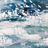 Blue Waves Hand Drawn Decorative Painting