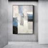 Cool Grey Geometric Abstract Acrylic Painting
