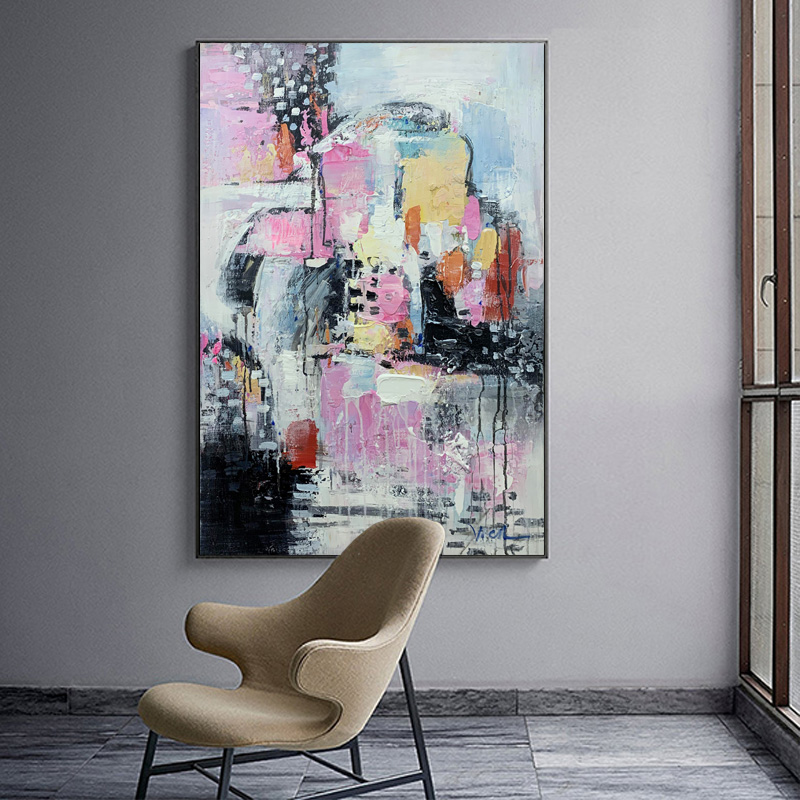 Colorful + Silver Foil Creative Abstract Painting