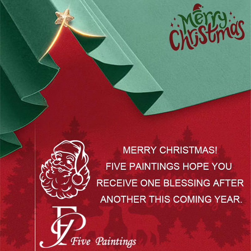 FIVE PAINTINGS MERRY CHRISTMAS