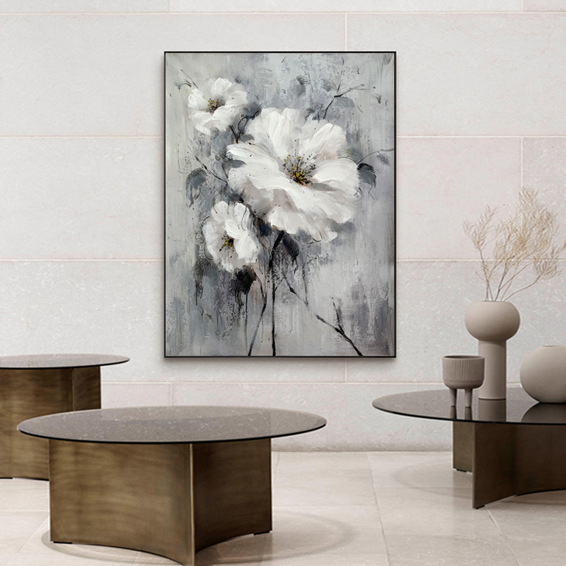 Black And White Flower Paintings