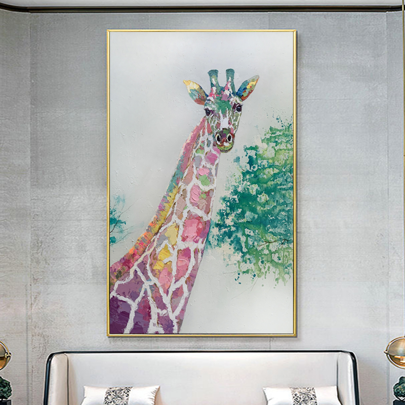 Colorful Giraffe Painting