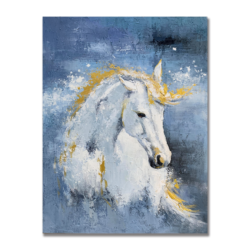 Blue And White Horse Painting