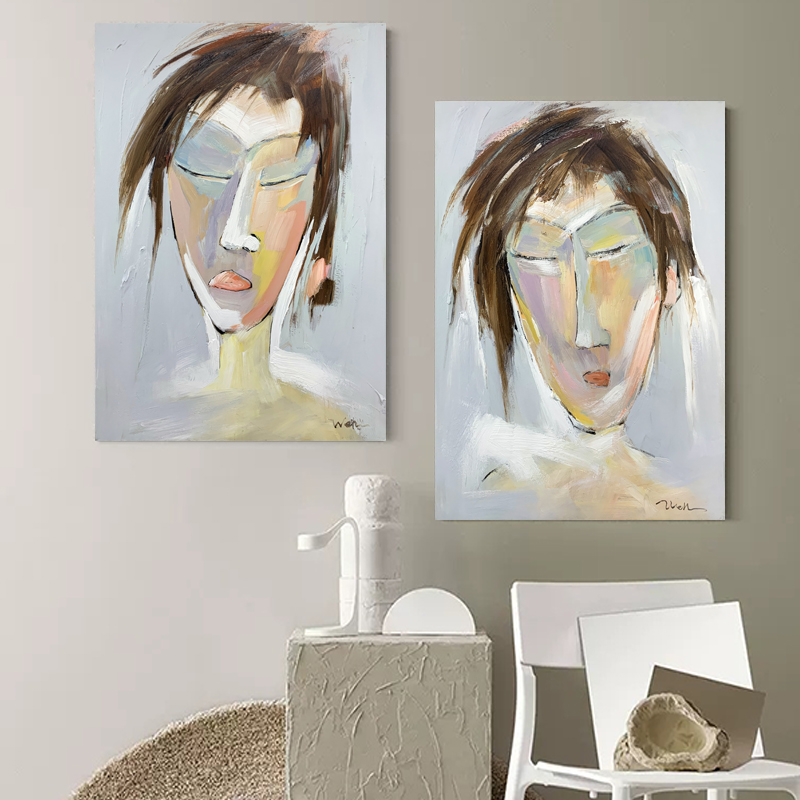 Abstract Short Hair Female Art