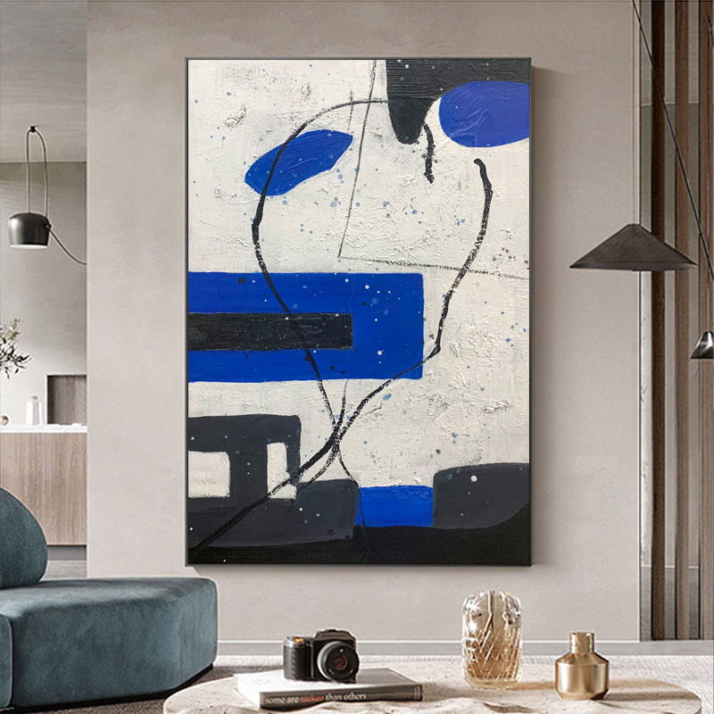 Blue Geometric Abstract Wall Decoration Painting