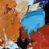 Blue Red Simple Luxury Acrylic Painting