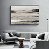 Horizontal Gray Pink Abstract Art