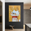 Yellow And White Funny Cat for Gift