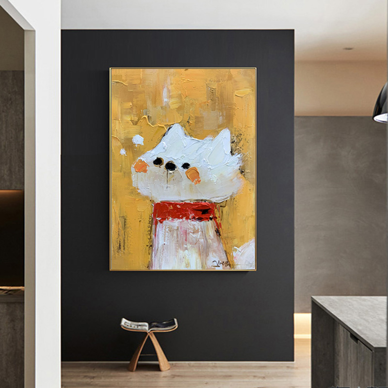Yellow And White Funny Cat for Gift