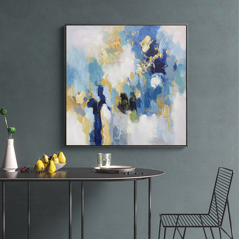 Square Blue Abstract Decorative Painting