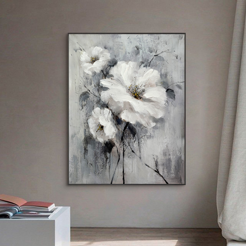 Black And White Flower Paintings