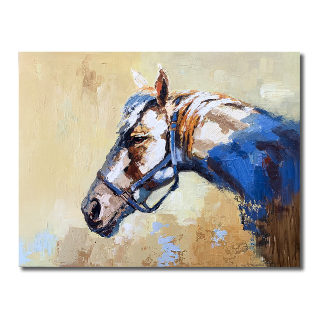 Yellow Abstract Horse Painting