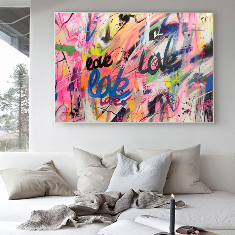 Trendy graffiti painting