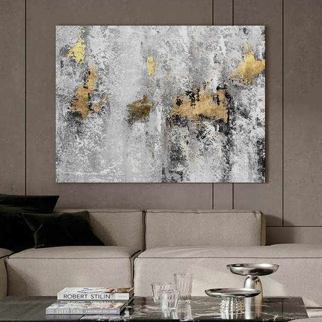 Black And White Gold Painting