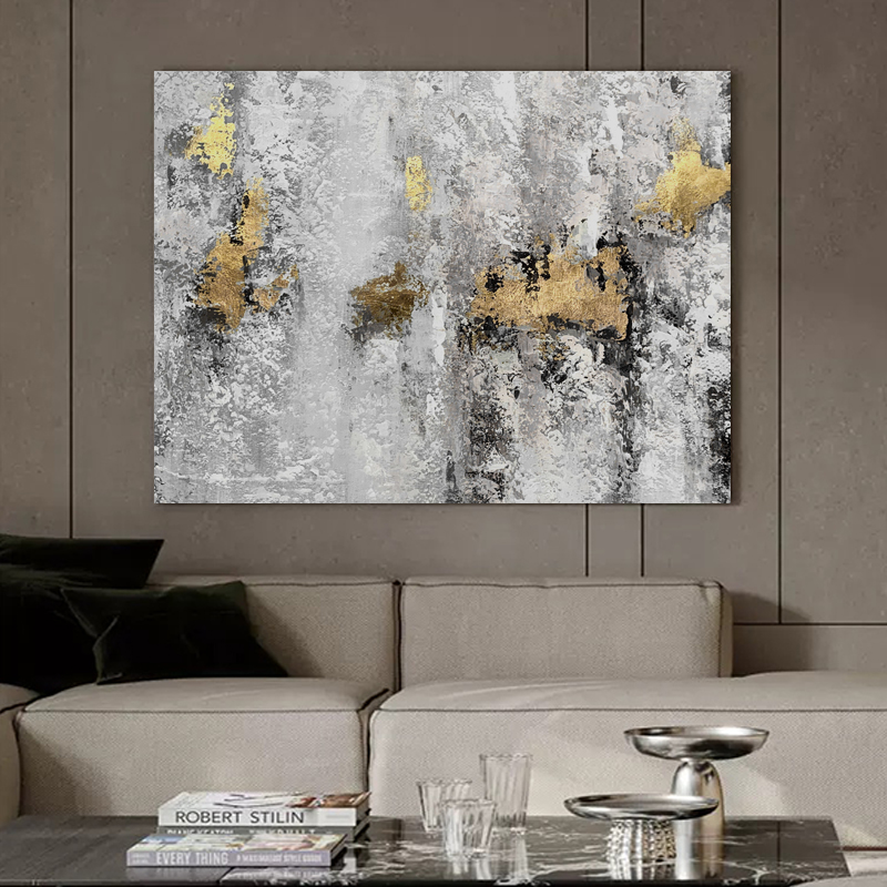 Black And White Gold Painting
