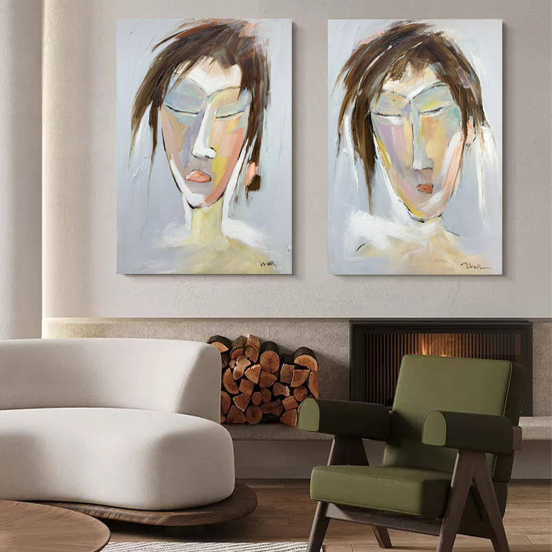Abstract Short Hair Female Art