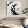 Thick Oil Black And White Wall Painting