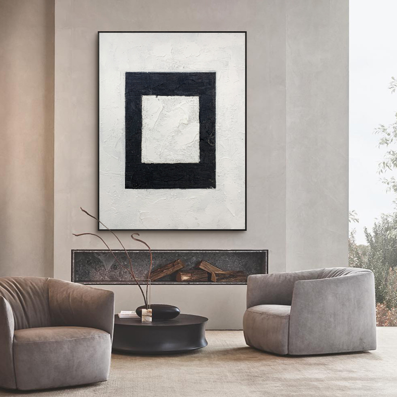 Geometric Black And White Painting