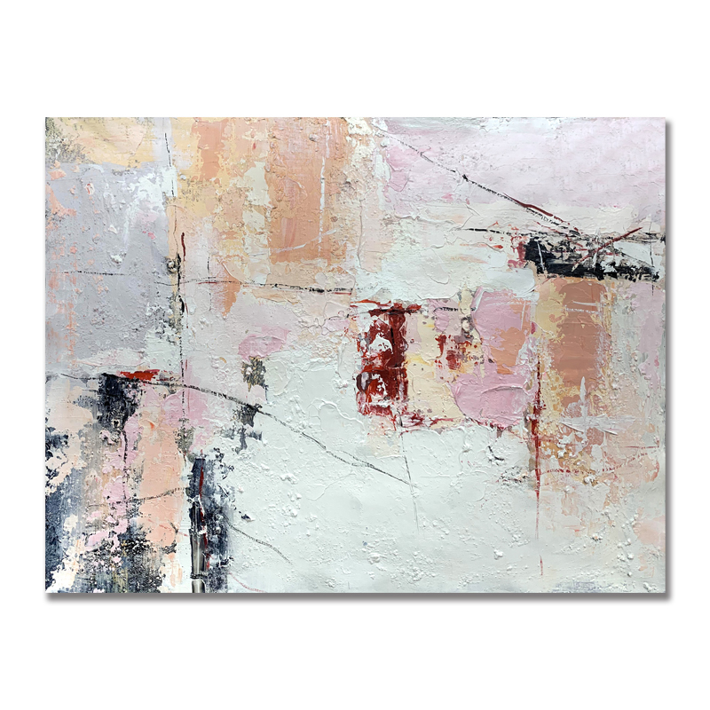 Pink Horizontal Art Abstract Painting