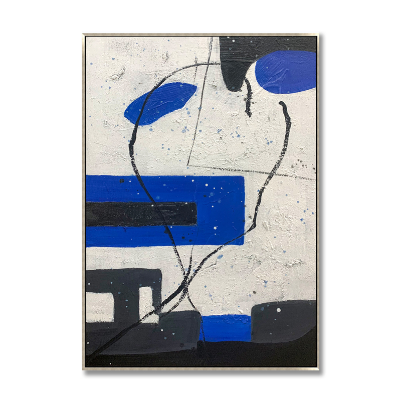 Blue Geometric Abstract Wall Decoration Painting