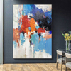 Blue Red Simple Luxury Acrylic Painting