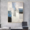 Cool Grey Geometric Abstract Acrylic Painting