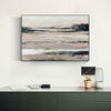 Horizontal Gray Pink Abstract Art