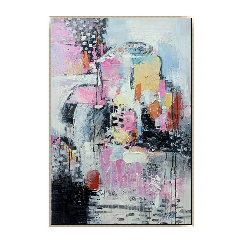 Colorful + Silver Foil Creative Abstract Painting